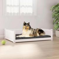 VidaXL Hondenmand 95,5x65,5x28 cm massief grenenhout wit - thumbnail