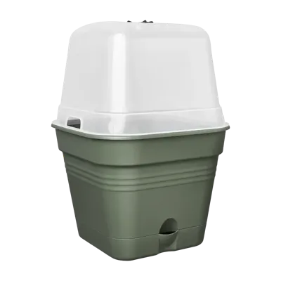 Elho green basics growpot square all-in-1 leaf green 20