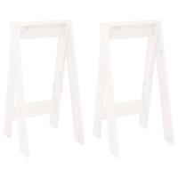 Krukken 2 st 40x40x75 cm massief grenenhout wit - thumbnail