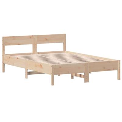 Bedframe met hoofdbord massief grenenhout 160x200 cm