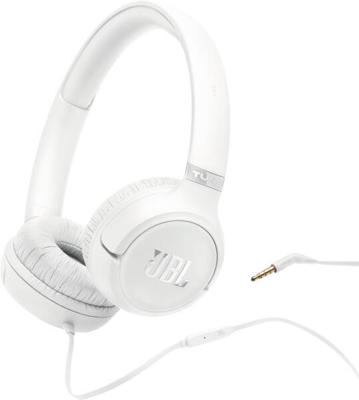 JBL Tune 530 Comfort Fit bedrade on-ear koptelefoon met microfoon, JBL Pure Bass-geluid, EQ-presets, opvouwbaar ontwerp en knoopresistente kabel, wit