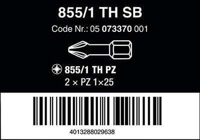 Wera 855/1 TH Bits Pozidriv, PZ 1 x 25 mm - 1 stuk(s) - 05073370001 Wera 855/1 TH Bits Pozidriv, PZ 1 x 25 mm - 1 stuk(s) - 05073370001