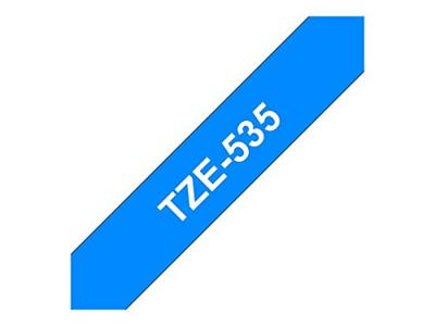 Brother TZE-535 labelprinter-tape Wit op blauw