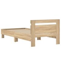 Bedframe met hoofdbord zonder matras sonoma eiken 90x200 cm - thumbnail