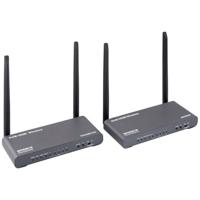 SpeaKa Professional SP-HDE-620 Draadloze HDMI-set 100 m 5 GHz 3840 x 2160 Pixel KVM-functie (Keyboard, Video, Mouse), Met loop-functie - thumbnail