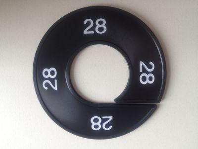 Maatring zwart/wit 28