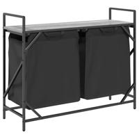 Wasmand 2 vakken met plank grijs sonoma eiken - thumbnail