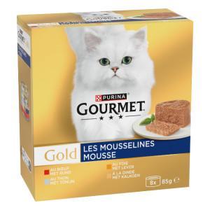 Gourmet Gold Mousse met tonijn, lever, kalkoen, rund natvoer kat 1 verpakking (48 x 85 g) Gourmet Gold Mousse met tonijn, lever, kalkoen, rund natvoer kat 1 verpakking (48 x 85 g)