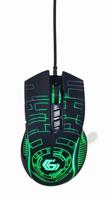 7-knops optische gaming muis met gekleurde verlichting, zwart - thumbnail