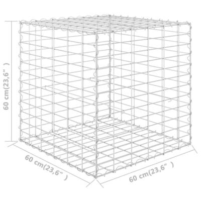VidaXL Gabion plantenbak verhoogd kubus 60x60x60 cm staaldraad