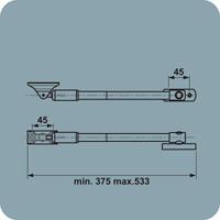 AXA | Tele-uitzetter | 35cm | Buitendraaiend | Zwart - thumbnail