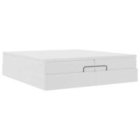 Ottoman bed met matrassen 200x200cm kunstleer wit - thumbnail
