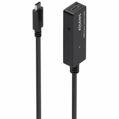 AISENS - A107-0869 verlengkabel USB 3.2 Gen1X1 met versterker, USB-C/M-USB-C/H, zwart, 5,0 m