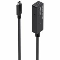 AISENS - A107-0869 verlengkabel USB 3.2 Gen1X1 met versterker, USB-C/M-USB-C/H, zwart, 5,0 m - thumbnail