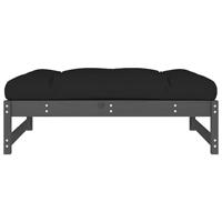 Tuinvoetenbank 120x80 cm massief grenenhout grijs - thumbnail