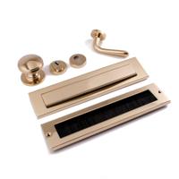 Hardbrass Voordeurset Pragma/Silvia compleet linkswijzend SKG3 met kerntrekbeveiliging - PVD messing - thumbnail