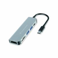 Conceptronic donn02g 6-in-1 multifunctional usb hub adapte, usb 3.2 gen 1 type-c, hdmi, 5 gbps, alu - thumbnail
