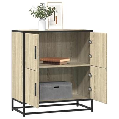 Dressoir 68x35x76 cm bewerkt hout sonoma eikenkleurig