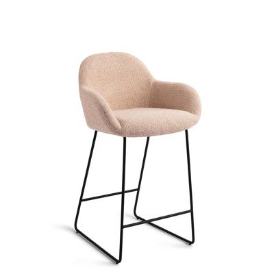 Jesper Home Barstoel 'Kushi' Slide Black, kleur Flax Relax (zithoogte 67cm)