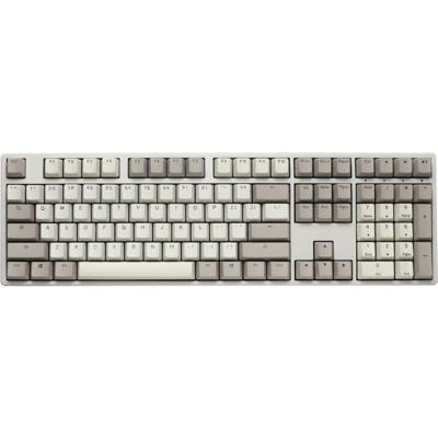 Ducky origin vintage mechanisch toetsenbord (grijs, us lay-out (qwerty), cherry mx red, 100%, hot swap, pbt double-shot keycaps)