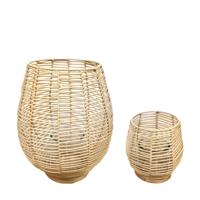 Lantaarn rattan Ø32x39cm set van 2 - thumbnail