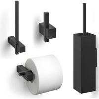 ZACK Carvo 4-in-1 set toiletaccessoires vierkant zwart - thumbnail