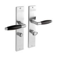 De Oude Deurklink Deurklink Retro geveerd mat nikkel op schild met wc slot 63/8 mm - thumbnail