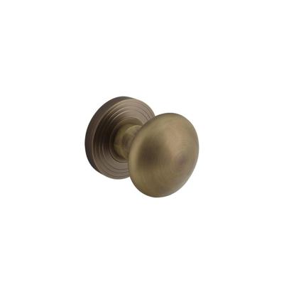 Knop op rozet NM vast gemonteerd met ril oud gebruineerd