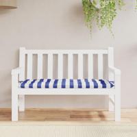 VidaXL Tuinbankkussen gestreept 120x50x7 cm stof wit en blauw - thumbnail