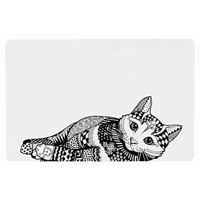 TRIXIE PLACEMAT KAT WIT / ZWART 44X28 CM 6 ST