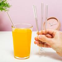 Transparante glazen rietjes (set van 4) - thumbnail