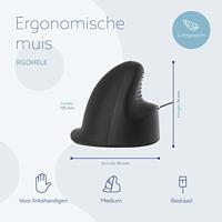 R-GO Tools RGOHELE Ergonomische muis USB Maat: M Optisch Zwart, Zilver 4 Toetsen 1750 dpi Ergonomisch - thumbnail