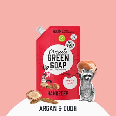Marcel's Green Soap Handzeep argan & oudh navul 500 Milliliter