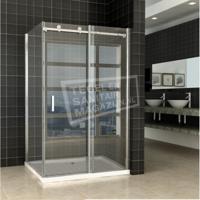 Douchecabine Wiesbaden rechthoek schuifdeur 120x80cm 8mm NANO coating - thumbnail