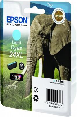 Epson Elephant Singlepack Light Cyan 24XL Claria Photo HD Ink