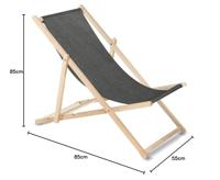 Klassieke beuken ligstoel GroenBlauw GB183M Melange zwart - thumbnail