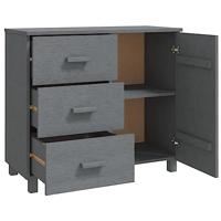 Dressoir HAMAR 90x40x80 cm massief grenenhout donkergrijs - thumbnail