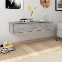 VidaXL Wandschap met lades 88x26x18,5 cm bewerkt hout betongrijs - thumbnail