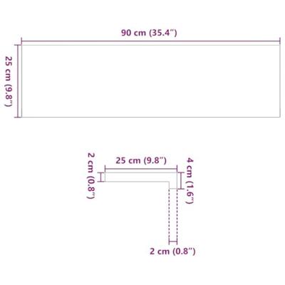 Traptreden 2 st 90x25x2 cm massief eikenhout donkerbruin - thumbnail