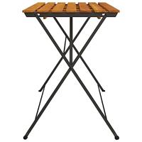 Bistrotafel inklapbaar 100x54x71 cm massief acaciahout en staal - thumbnail