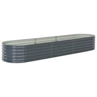 VidaXL Plantenbak verhoogd 320x80x44 cm gegalvaniseerd staal grijs - thumbnail