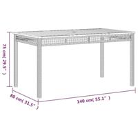 5-delige Tuinset met kussens poly rattan grijs - thumbnail