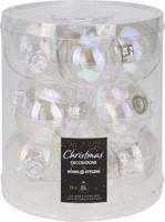 Kerstbal 60mm iriserend koker a 12 glas - thumbnail