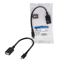 LogiLink AA0035 USB-kabel 0,2 m USB 2.0 Micro-USB B USB A Zwart - thumbnail