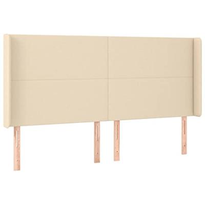 Boxspring met matras stof crèmekleurig 180x200 cm