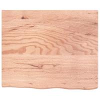 Wastafelblad 60x50x(2-4) cm behandeld massief hout lichtbruin - thumbnail