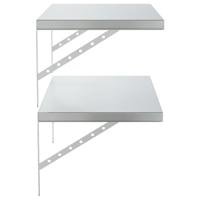 Wandschappen 2 st 75x40 cm roestvrijstaal zilverkleurig - thumbnail