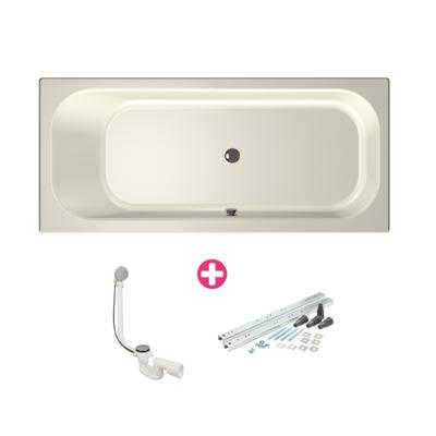 Xenz Aruba Ligbad - 170x75x48 - afvoer Midden - acryl - pergamon 6801-02