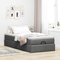 Ottoman bed met matras 90x200cm stof donkergrijs - thumbnail