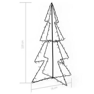 VidaXL Kegelkerstboom 160 led&apos;s binnen en buiten 78x120 cm